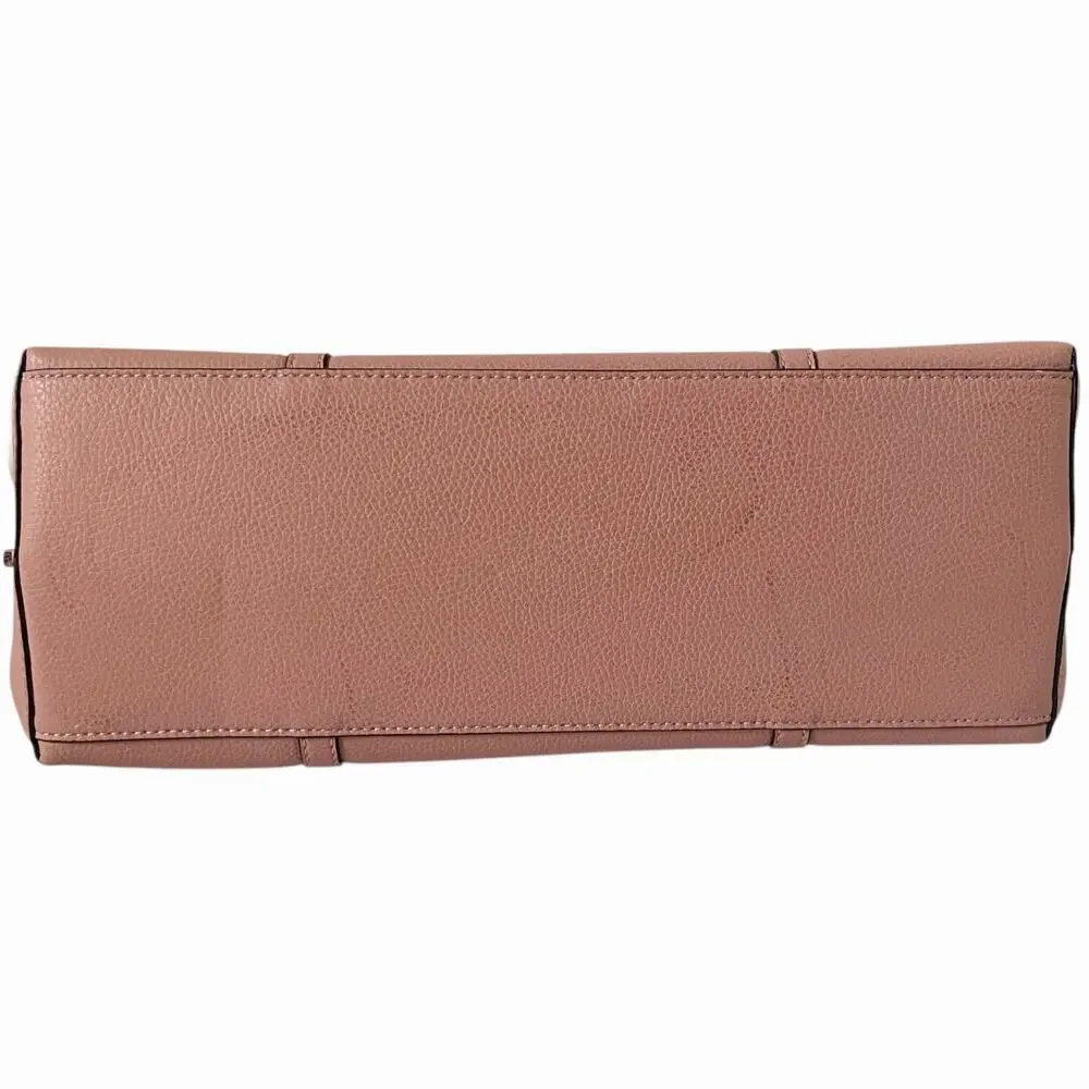 Tory Burch Perry 3 Compartment Tote Bag OS Blush Pink Pebbled Leather Laptop Zip